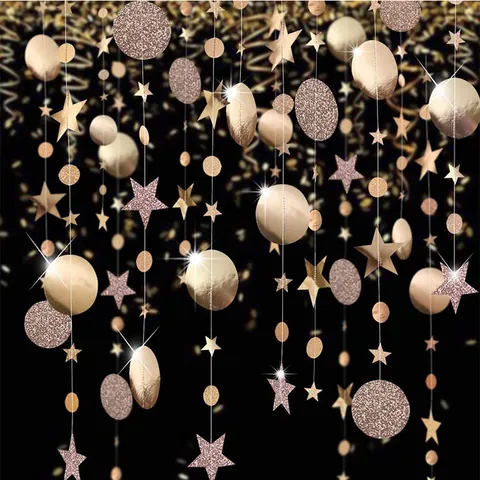 Ghirlanda Scolpita a Sospensione Stella Luna Colorata Sfondo per Stanza Soffitto Camera da Letto Festa Matrimonio