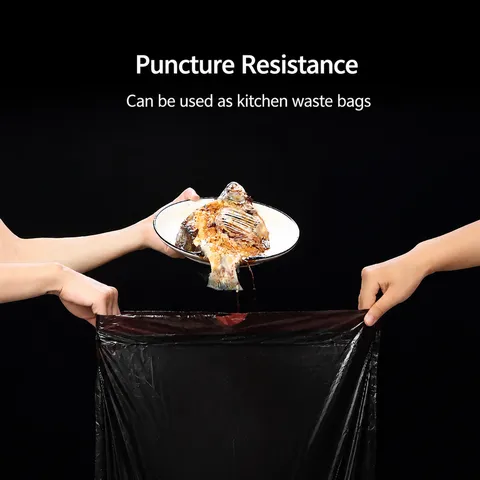 Household Drawstring Trash Bags Thickened Auto-Close Garbage Bags Portable Plastic Trash Bags for Kitchen Home