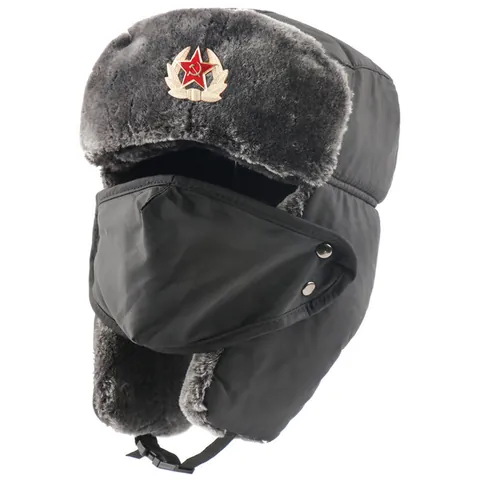 Herren Damen Winter Warm Ushanka Mütze Verdickter Kunstpelz Fliegerhut Winddicht Trapper Schnee Ski Kappe