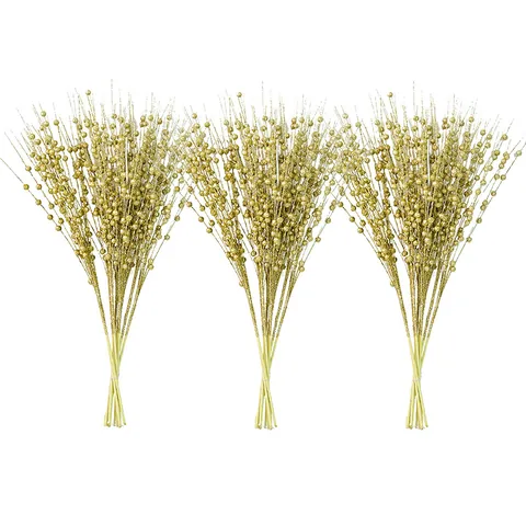 European Christmas Artificial Glitter Foam Ball Bouquet Holiday Home Party Wedding Decoration Decorative Berries Stems DIY Garland Accessory
