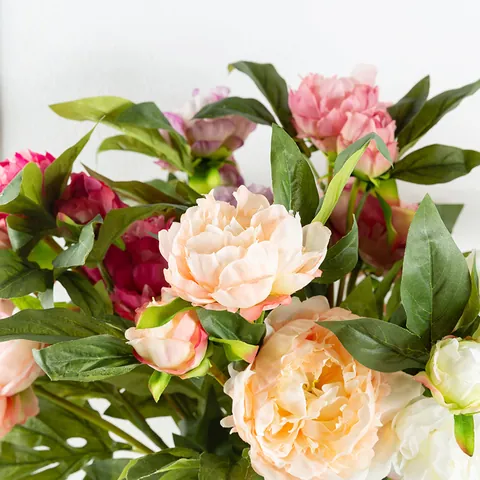 Fleur de Pivoine Artificielle Bouquet Unique Fleur en Soie de Haute Qualité Pour Maison Salon Table à Manger Décoration Faux Floral