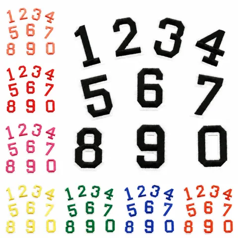 Embroidered Number Patches Applique Badge DIY Iron On School Uniform Clothing Repair And Decor Craft