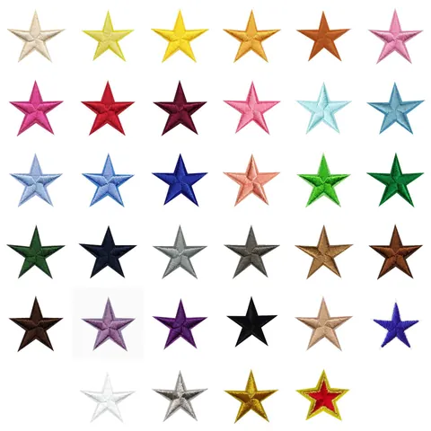 Mini Star Embroidery Patches Felt Iron On Applique DIY Clothing Repair Decorative Badge