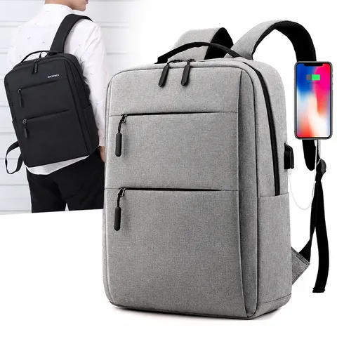 Casual Business Backpack For Men Women Nylon Large Capacity School Bookbag Urban Minimalist Travel Daypack With USB Port