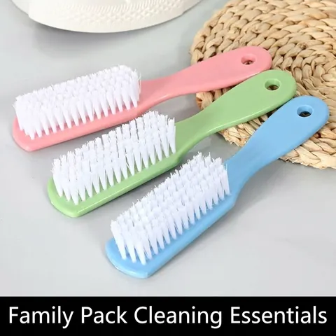 Multifunctional PP Plastic Shoe Brush Long Handle Cleaning Brush With Hanging Hole Laundry Washing Brush For Home Use