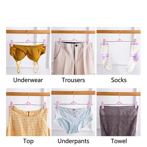 Adjustable Non-Slip Plastic Pants Rack With Stainless Steel Clips Space Saving Stackable Skirt Hanger For Closet Organization