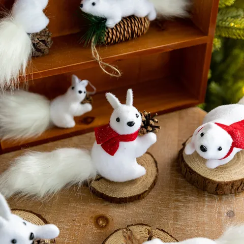 Adornos Simulación Ardilla Navidad Espuma Piel Sintética Piña Decoración Colgante Árbol Vacaciones Estilo Bosque Animal