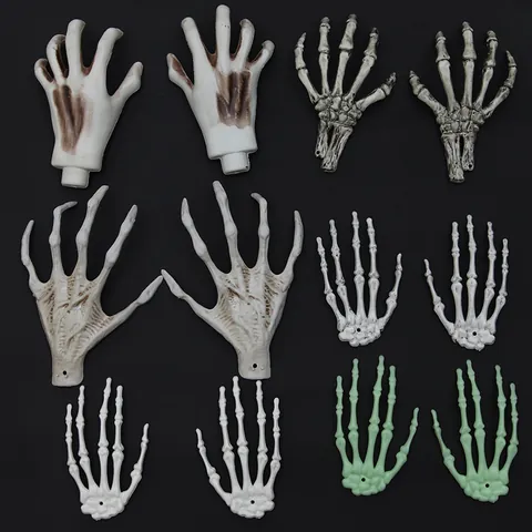 Realistic Halloween Skeleton Hands Plastic Life Size Bone Decor For Haunted House Party Horror Decoration Props