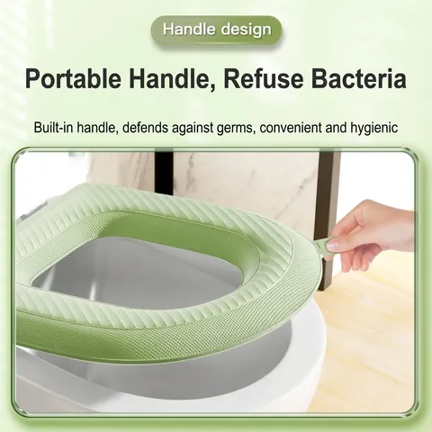 Waterproof EVA Toilet Seat Cover Thickened Universal Washable Bathroom Toilet Seat Pad With Handle Soft Comfortable Bathroom Mat