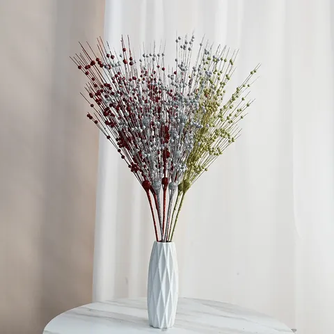 Natale Rametto di Bacche Artificiali Glitter Oro Argento Rosso Schiuma Steli di Frutta Per Arredamento DIY Festa Festiva Atmosfera