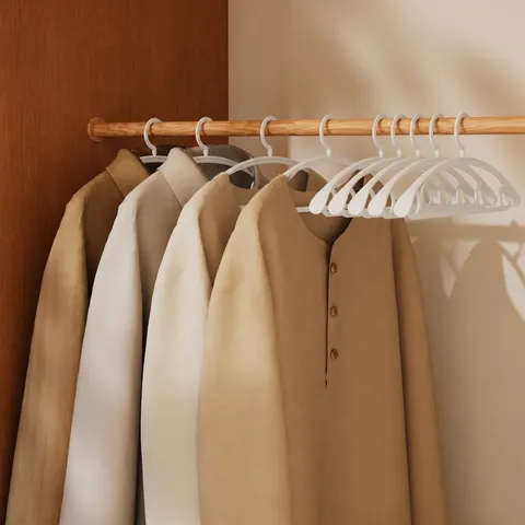 Plastic Seamless Wide Shoulder Clothes Hangers Heavy Duty Anti Slip Coat Hangers Adult Wardrobe Closet Storage Rack