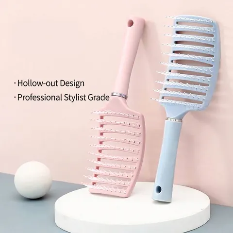 Large Vent Detangling Hair Brush For Women Men Professional Curved Rib Scalp Massage Comb For Quick Drying Volumizing Styling Tool