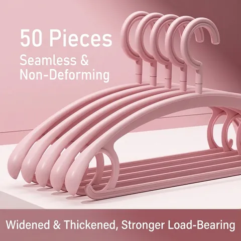 Non-Slip Wide Shoulder Plastic Hangers Heavy Duty Seamless Coat Hanger Space Saving Clothing Drying Rack For Suits Jackets Wardrobe Storage