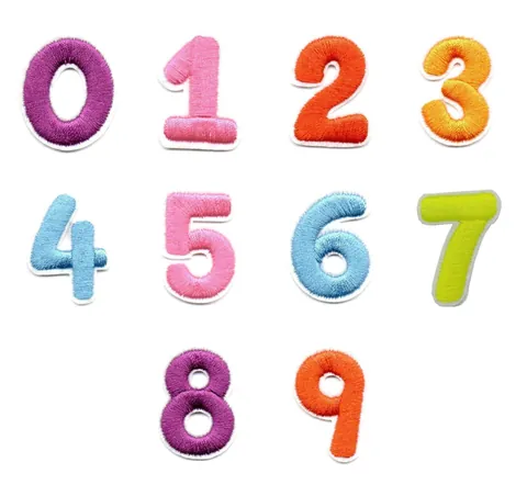 Colorful Number Embroidery Patches Iron On Applique DIY Clothing Repair Decorative Patches For Garments Hats Bags