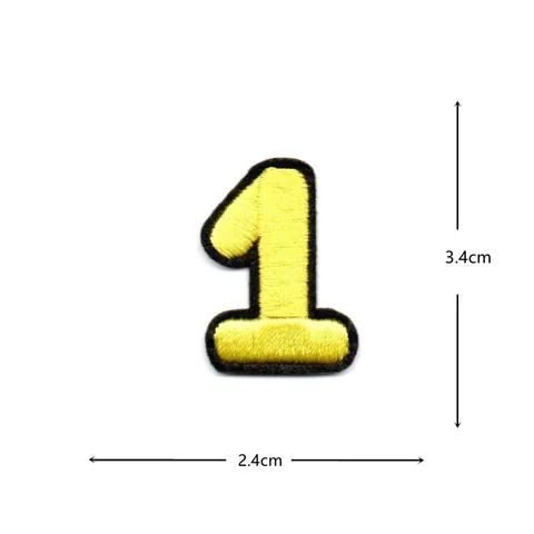 Multicolor Computer Embroidered Number Patch DIY Iron On Cloth Badge Applique For Clothes Decoration Repair