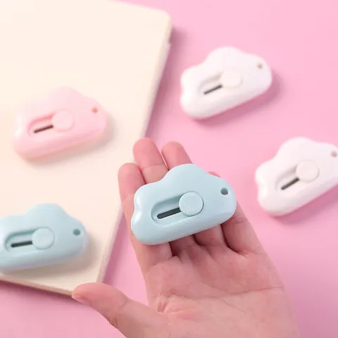 Draagbaar Mini Wolk Hobby-mes Schattig Zak Pakketmes Briefopener Intrekbaar Mes Schrijfwaren Voor Kantoor School