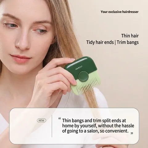 Bangs Hair Trimming Comb ABS Stainless Steel Hair Cutting Tool Double Sided Hair Thinning Razor Comb For Women