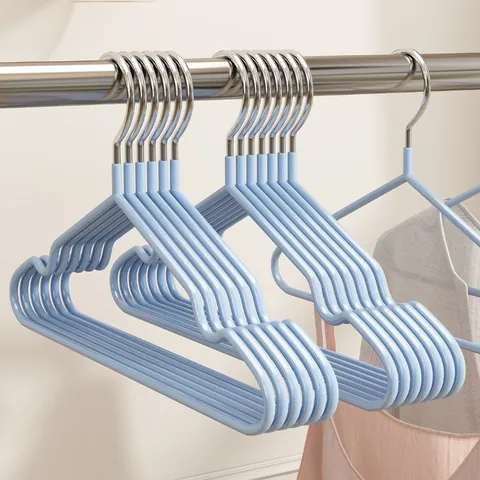 Non-Slip PVC Coated Stainless Steel Clothing Hanger Thickened Heavy Duty Seamless Hangers For Adult Child Closet Organizer