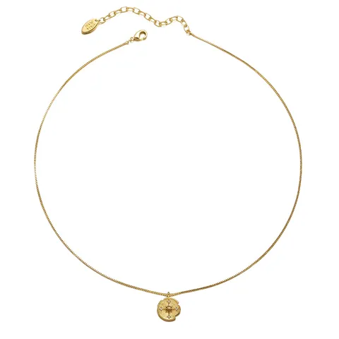 French Vintage Zirconia Octagram Star Pendant Necklace For Women Gold Plated Copper Light Luxury Sweater Chain Jewelry