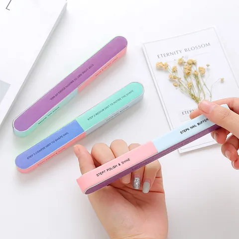 Professional Seven Side Nail Buffer Block Sponge Nail File Sanding Strip Manicure Tool