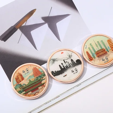 Imanes de Nevera de Souvenir de Lugares Emblemáticos Shanghái Pekín Viaje Redondo Aleación Resina Pegatina Magnética Decoración
