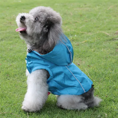 Waterproof Dog Windbreaker Jacket With Hood Reflective Strips Thickened Polar Fleece Lining Thermal Pet Winter Clothes For Small Dogs