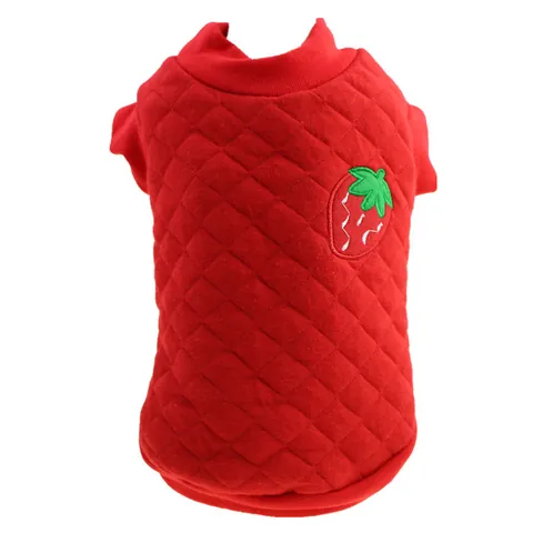 Huisdier Hond Herfst Winter Gewatteerde Warme Vest Zachte Pluche Borduurwerk Fruit Panda Patronen Twee-Potige Kleding Voor Kleine Honden