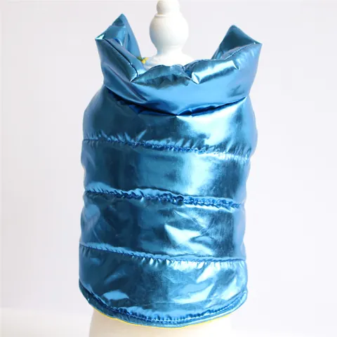 Glänzend Metallische Hundewinterweste Warm Gepolsterte Haustierjacke Für Kleine Mittelgroße Hunde Winddicht Ärmellos Baumwolle Mantel