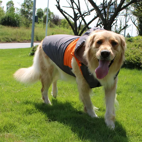 Large Dog Waterproof Storm Suit Reflective Fleece Lined Winter Outdoor Hooded Jacket For Labrador Golden Retriever Pet Apparel