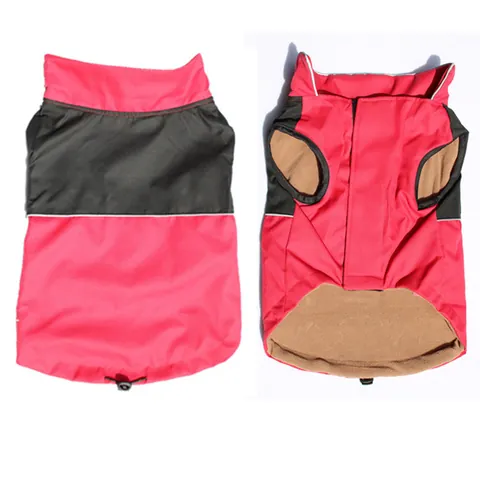 Wasserdichte Windjacke für große Hunde Winterwarme Fleece-gefütterte Haustierkleidung für Bulldoggen Reflektierender Outdoor-Hundemantel
