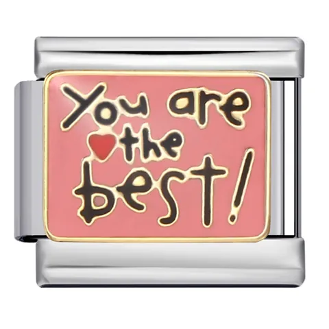 Valentine's Day Italian Modular Charm Links Stainless Steel Enamel Heart Cupid Bow DIY Jewelry For Nomination Bracelet