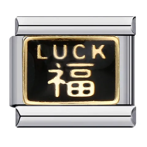 Stainless Steel Italian Charm Link Modular DIY Bracelet Component Gold Plated Enamel Chinese Culture Dragon Yin Yang Mahjong Symbol Charm Jewelry Finding