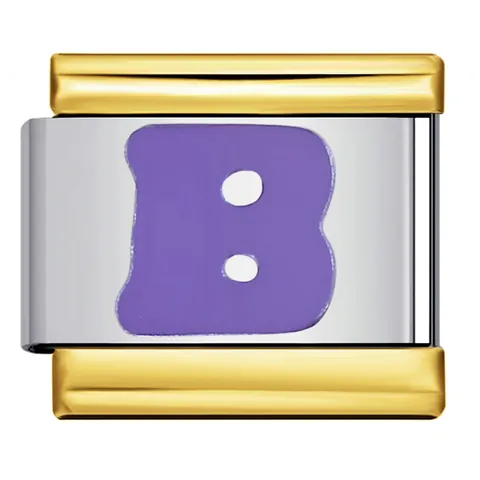 Edelstahl DIY Italienische Charms Links Modulares Armband Zubehör Vergoldet Versilbert Emaille Buchstaben Charms Für Schmuck