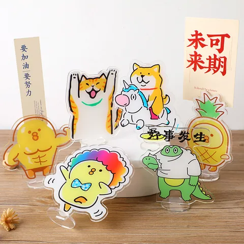 Cute Animal Acrylic Message Clip Creative Desktop Photo Memo Note Holder Standing Table Decoration Office Stationery Gift