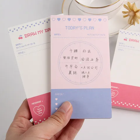 Korean Style Minimalist Tear-off Memo Pad Portable Daily Planner Message Note For School Office Stationery Supplies