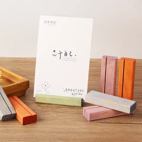 Minimalistischer Kartenhalter Aus Massivholz Kiefernholz Visitenkarten Postkarten Ständer Kalender Memo Clip Schreibtisch Deko