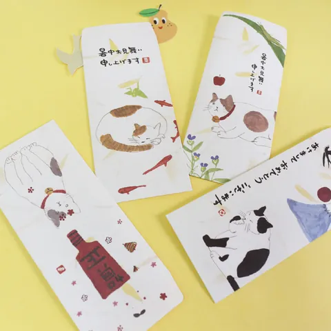 Cute Mr Cat Japanese Style Letter Paper Set Watercolor Illustration Washi Paper Letterheads For Love Letters Stationery