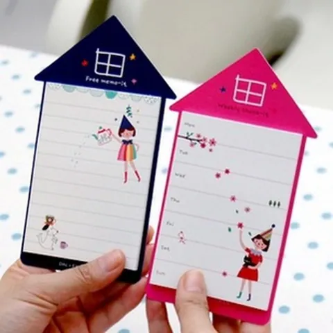 Cute House Shape Sticky Notes Memo Pad Korean Style Creative Stationery Paper Memo Pad For Office School
