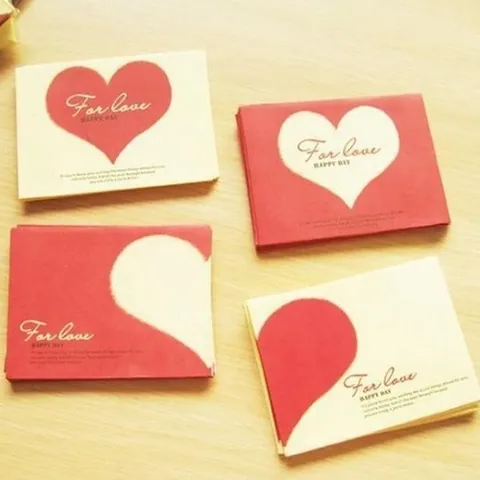 Mini Sobres de Papel Corazón Romántico Soporte para Tarjetas de Regalo Pequeños Sobres de Bendición para Bodas Cumpleaños San Valentín Fiesta