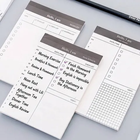 Minimalist Business Daily Schedule Planner Tear-off Memo Pad Time Management Checklist For Office School Student Stationary