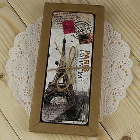 30 Pieces Vintage Retro Paper Bookmarks Set Eiffel Tower Cartoon Girl Landmark Illustration Students Reading Stationery Gift