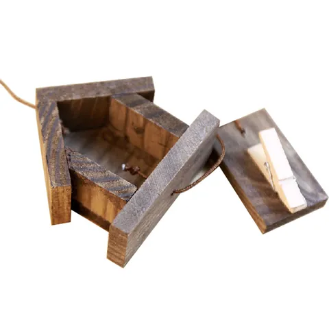 Kreatives Holzhaus Windspiel Fotoclip Hängender Memohalter Dekorativer Nachrichtenclip Für Zuhause Büro Schreibtisch Dekoration