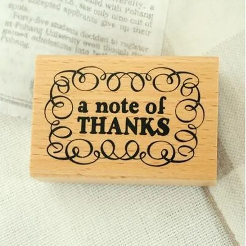 Vintage Wooden Stamp DIY Scrapbooking Journaling Decoration A Note Of Thanks To You From Me Craft Wood Postmark Stamp