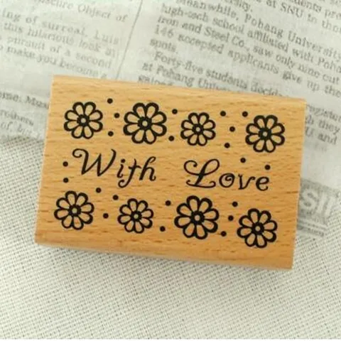 Vintage Wooden Stamp DIY Scrapbooking Journaling Decoration A Note Of Thanks To You From Me Craft Wood Postmark Stamp