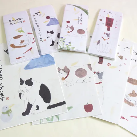 Cute Mr Cat Japanese Style Letter Paper Set Watercolor Illustration Washi Paper Letterheads For Love Letters Stationery