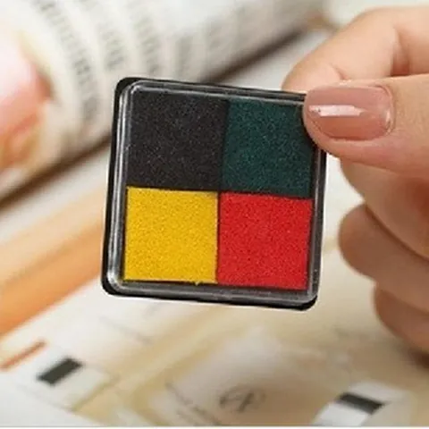 Multicolor Creative DIY Ink Pad Plastic Shell Craft Stamp Ink Pad For Scrapbooking Journaling Decorating Student Stationery