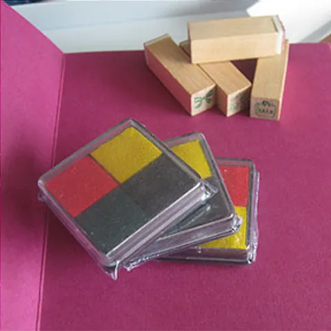 Tampon Encreur Quatre Couleurs Créatif Mini Tampon Carré DIY Scrapbooking Papeterie