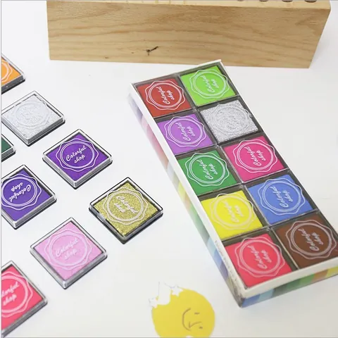 Square Colorful Ink Pad For Hand Journal Scrapbook Album DIY Craft Painting Graffiti Stamping Supplies