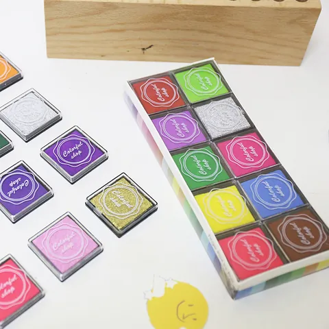 Multicolor Craft Ink Pad Set Square Stamp Pads For DIY Rubber Stamps Finger Painting Craft Scrapbooking Stationery Supplies