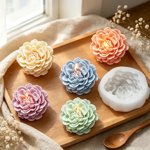 Pfingstrose Silikonform 3D Blumen Kerzenform Für DIY Duftkerze Gips Diffusor Stein Kuchen Dekoration Backwerkzeug